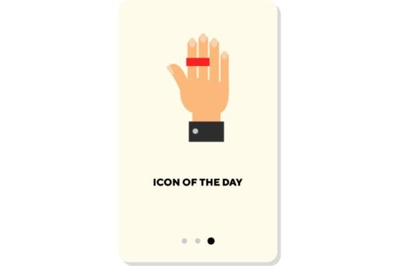 Action with Hands Flat Icon: Nail Finger Design