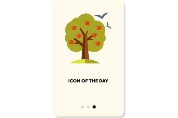 Apples Season Flat Vector Icon: Tree Iso and the Art of Digital Harvest