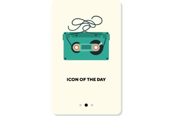 Audio File Flat Icon: Retro Tape Design
