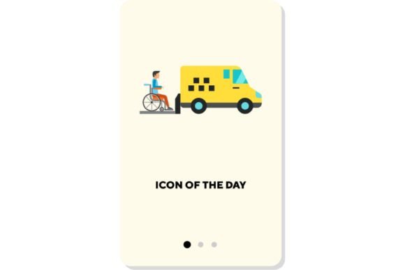 Evaluating the Vehicles for People Flat Icon: Taxi Bus for Modern Digital Design