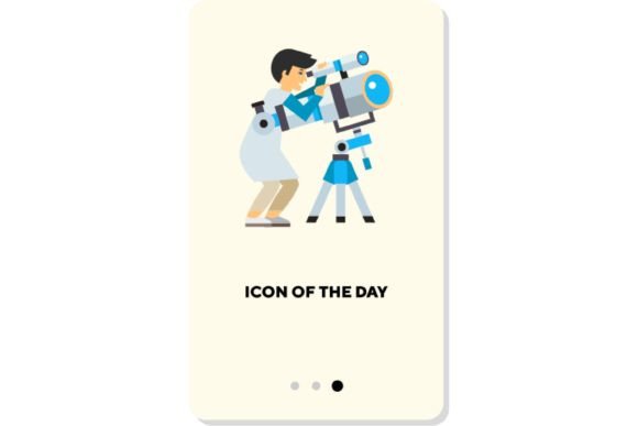 Integrating the People and Telescopes Flat Vector Icon into Modern Digital Design