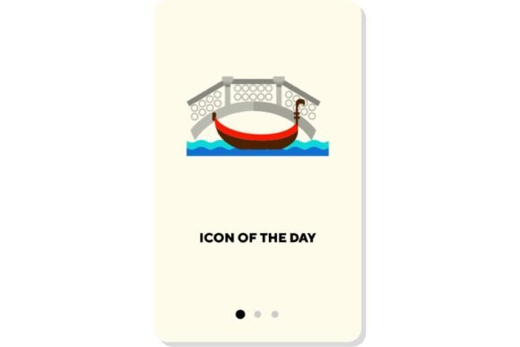 Place for Trip Flat Icon: Bridge Architecture as a Symbol of Modern Travel Design
