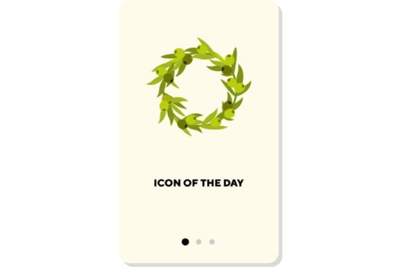 Plant Branches Flat Icon: Olive, Laurel, and Natural Symbolism in Web Design