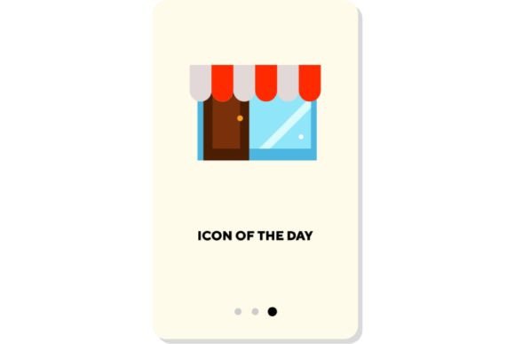 Small Cafe Flat Icon: Restaurant Isolate
