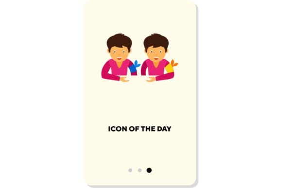 Twins Relations Flat Icon. Together Friends: Visualizing Connection in Digital Design
