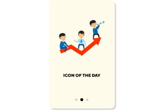 Visualizing Success: The Strategic Power of Teamwork Flat Icon Business People Grow Graphics